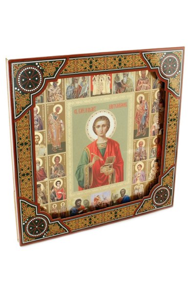 Иконы Пантелеимон целитель икона под стеклом (20 х 24 см)