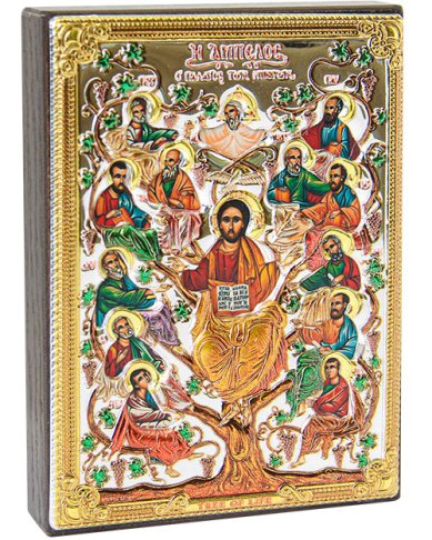 Иконы Иисус Лоза Истинная икона в серебряном окладе (8,4 х 11,2 см)