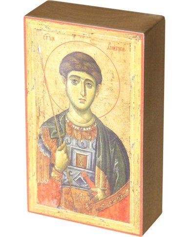 Иконы Димитрий Солунский, икона на дереве (8,2 х 13,8 см)