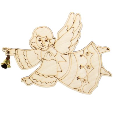 Утварь и подарки Магнит деревянный для раскрашивания «Ангел» с колокольчиком 
