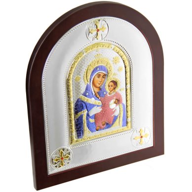 Иконы Вифлеемская икона Божией Матери в серебряном окладе, ручная работа, Греция (23,5 х 28,5 см)