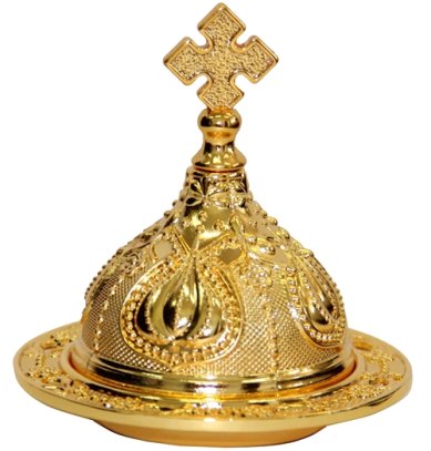 Утварь и подарки Кадильница-тарелка «Царские узоры» металлическая с крышкой (цвет золотой)
