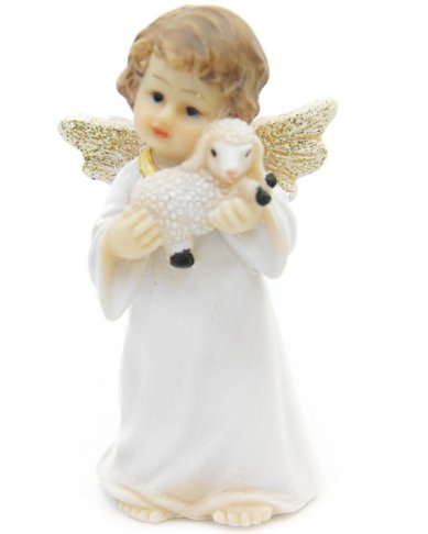 Утварь и подарки Фигурка ангела с ягненком, высота 8 см