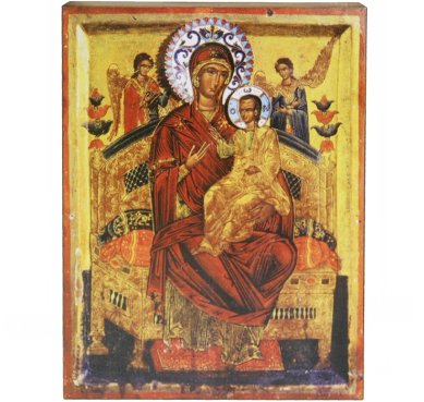 Иконы Всецарица икона Божией Матери на дереве (13,7 х 18,3 см)