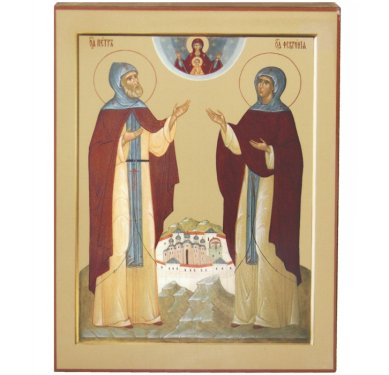 Иконы Петр и Феврония святые князья икона (14 х 18,,5 см)