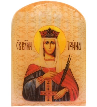 Иконы Икона настольная из селенита «Ирина великомученица» (4,5 х 6,5 см)