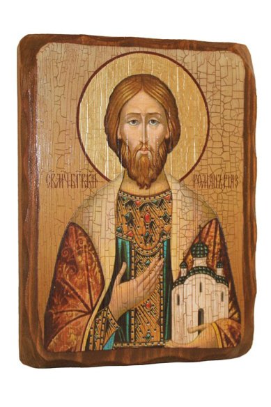 Иконы Роман Рязанский благоверный князь икона на доске под старину (18х24 см)