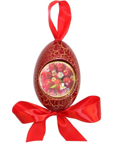 Утварь и подарки Пасхальная подвеска яйцо «Христос Воскресе!» (красные яйца, ромашки)