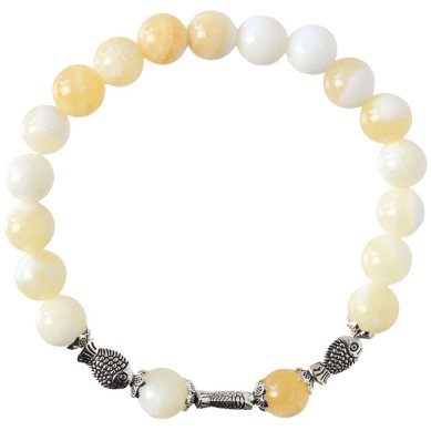 Утварь и подарки Браслет 18-20 зерен из камня кварц (с рыбками)