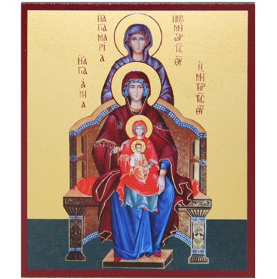 Иконы Богородица со сродницами, праведными Анной и Марией икона (8,7 х 10,3 см)