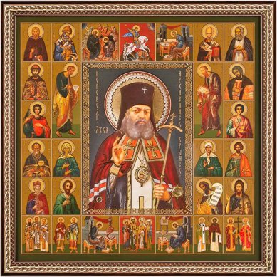 Иконы Лука Крымский икона в багетной рамке (28 х 28 см)