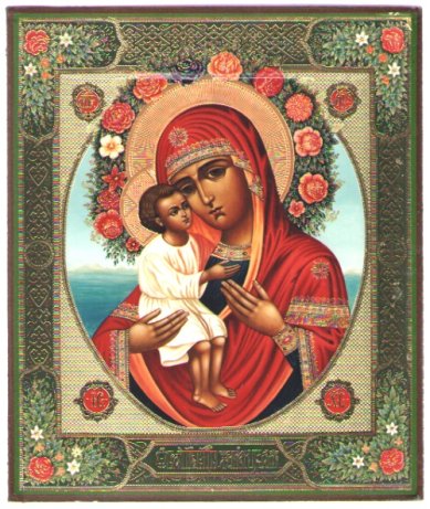 Иконы Жировицкая икона Божией Матери на дереве (17х21 см, Тиль)