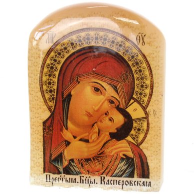 Иконы Касперовская, икона настольная из селенита (45 х 30 х 65 мм, 65 г)