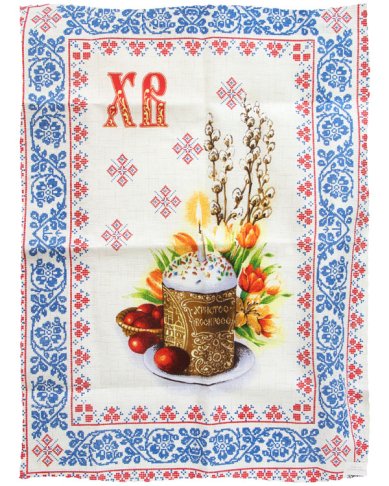 Утварь и подарки Полотенце с пасхальным рисунком (х/б, 48х60 см)