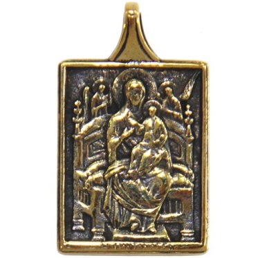 Иконы Медальон-образок из латуни «Всецарица» (2 х 2,5 см)