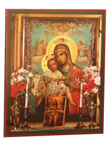 Иконы Достойно Есть икона Божией Матери на оргалите (11 х 13 см, Софрино)