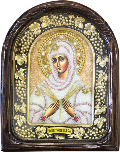 Иконы Семистрельная икона Божией Матери из бисера (18,5 х 23 см)