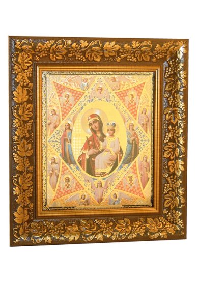 Иконы Неопалимая Купина икона Божией Матери, в рамке под стеклом (22 х 24,5 см)