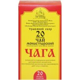 Натуральные товары Чай монастырский «Чага» (20 фильтр пакетов, по 1,5 г, упаковка 47 г)
