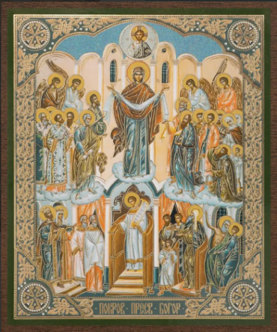 Иконы «Покров Божией Матери» икона на МДФ (10,3 х 12,3 см)