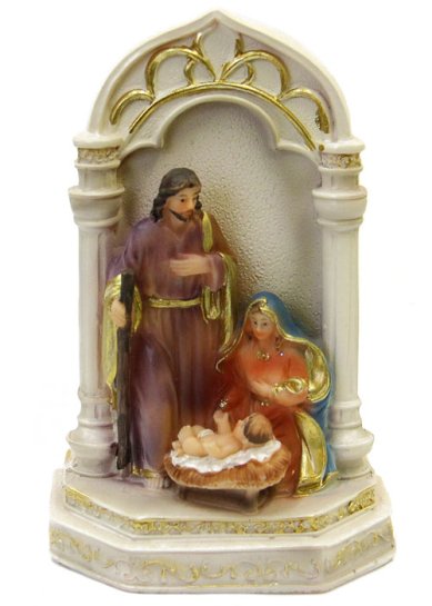 Утварь и подарки Рождественская композиция вертеп Святое Семейство, высота 14 см