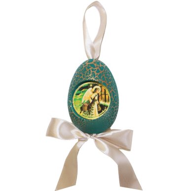 Утварь и подарки Рождественская подвеска яйцо «С Рождеством Христовым!» (ангел, зеленое)