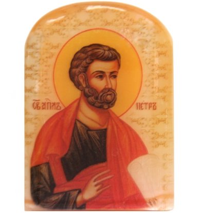 Иконы Икона настольная из селенита «Апостол Петр» (4,5 х 6,5 см)