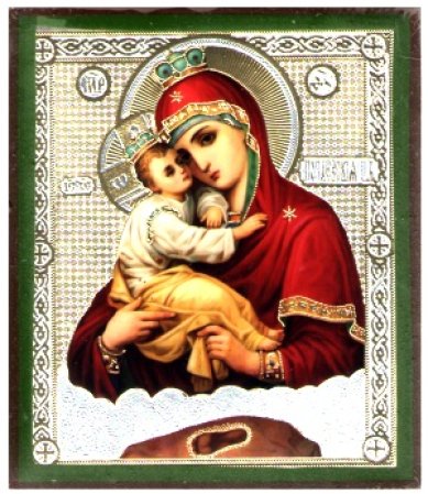Иконы Почаевская икона Божией Матери на дереве (6х7 см, Тиль)