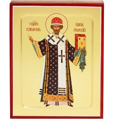 Иконы Климент Папа Римский священномученик икона на дереве (12,5 х 16 см)
