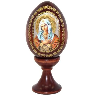 Утварь и подарки Яйцо среднее на подставке с образом Пресвятой Богородицы «Умиление»