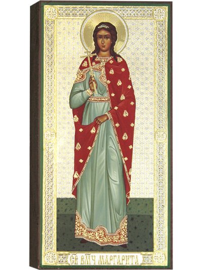 Иконы Святая мученица Маргарита, икона 9 х 19 см