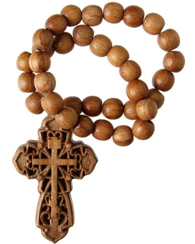 Иконы Крест подвесной в автомобиль (дерево), длина 36 см, крест 8 см