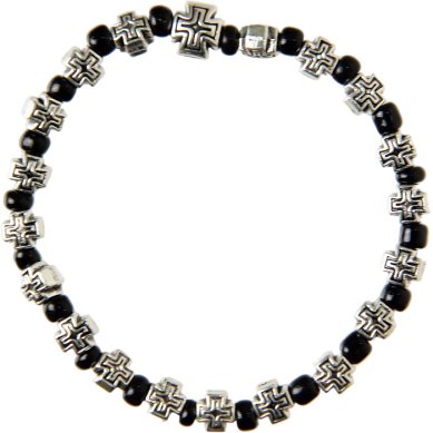 Утварь и подарки Браслет из бусин с крестиками черный