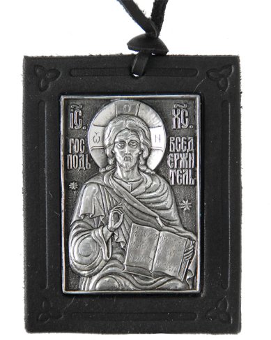 Иконы Подвеска для автомобиля «Господь Вседержитель» (кожа, 4,5 х 6 см)