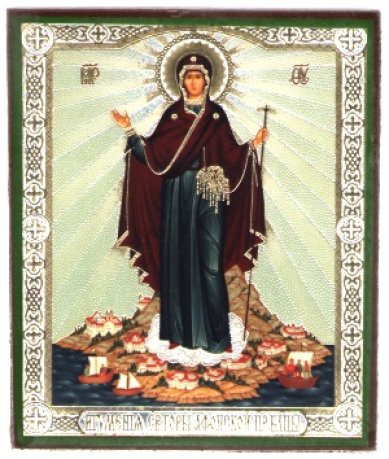 Иконы Игумения Святой Горы Афонской икона Божией Матери на дереве (9 х 10,5 см)