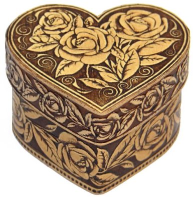 Утварь и подарки Шкатулка в форме сердца «Розы» (6,5 х 5,5 см; высота - 4,5 см)