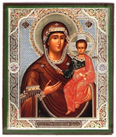 Иконы Смоленская образ Божией Матери икона, литография на дереве (9 х 11 см)