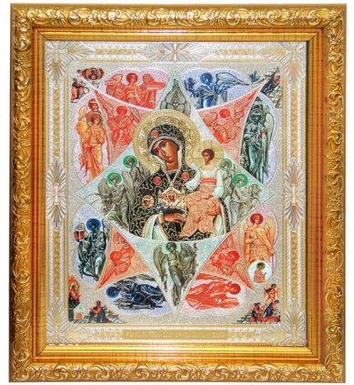 Иконы Неопалимая Купина икона Божией Матери под стеклом (18 х 21 см)