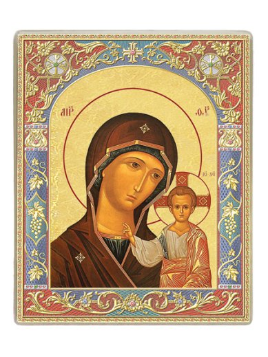 Иконы Казанская икона Божией Матери на титановой бронепластине