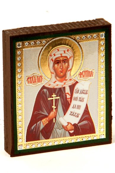 Иконы Фотина (Светлана, Самаряныня, Римская ) мученица икона на дереве (6 х 7 см)