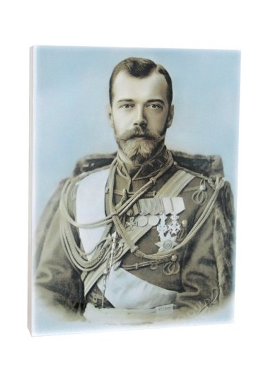 Утварь и подарки Картина на дереве «св.царь Николай II» (малая, поясной портрет в камзоле с наградами)