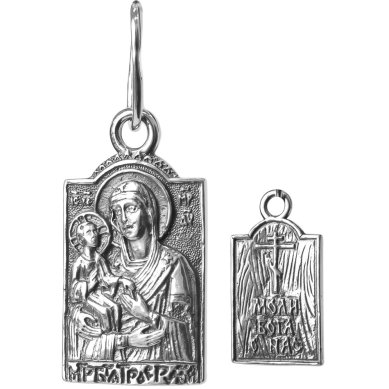 Ювелирные изделия Образок серебряный 925 Троеручница чернение