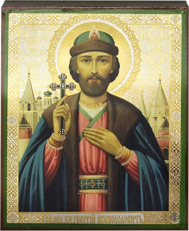 Иконы Святой благоверный князь Георгий (Юрий) Всеволодович, икона 17 х 21 см