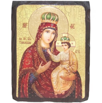 Иконы Тамбовская (Казанская) икона Божией Матери на дереве под старину (18 х 24 см)