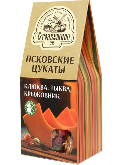 Натуральные товары Цукаты Ассорти (клюква, тыква, крыжовник, 120 г)