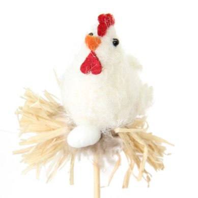 Утварь и подарки Пасхальное украшение для декора «Курочка» (белая) 
