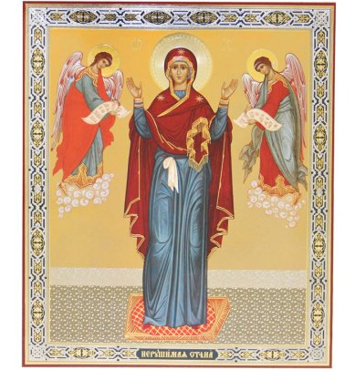 Иконы Нерушимая стена икона Божией Матери на оргалите (33 х 40 см,Софрино)