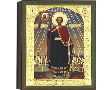 Иконы Святой благоверный князь Александр Невский, икона 6 х 7 см