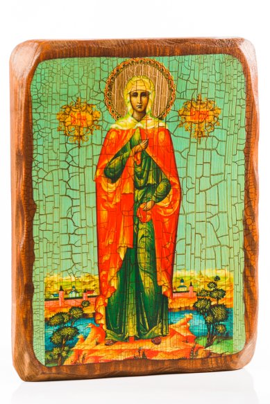 Иконы Калерия (Валерия) Кесарийская (Палестинская) мученица икона на доске под старину (18 х 24 см)
