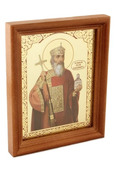 Иконы Владимир Киевский князь икона под стеклом (13х16 см, Софрино)